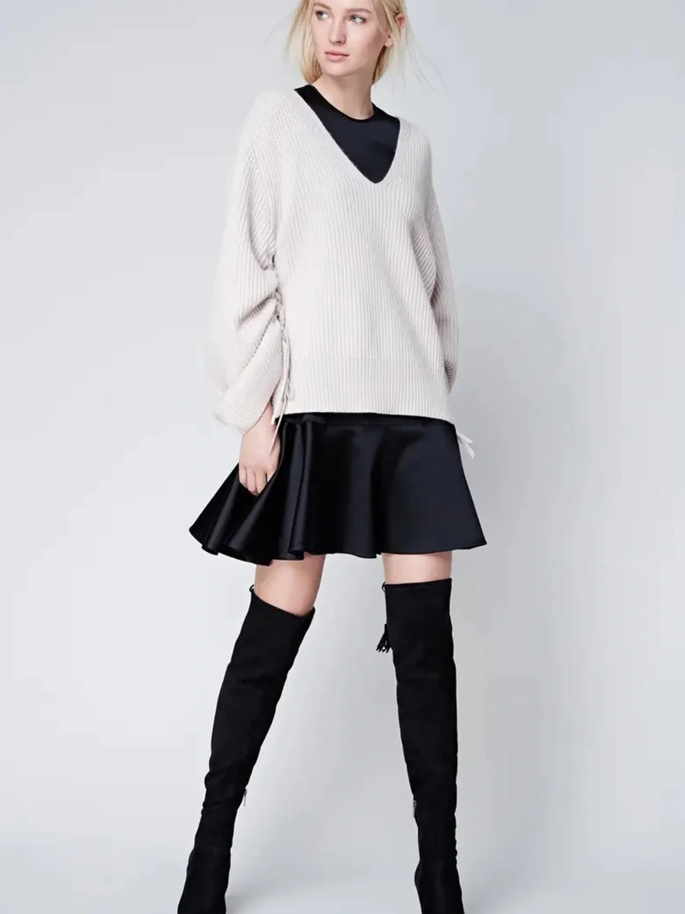 Marc Fisher Black Suede Over-the-Knee Block Heel Boots